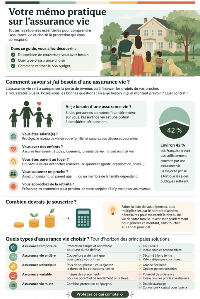 Une femme souriante consulte des documents sur l'assurance vie.