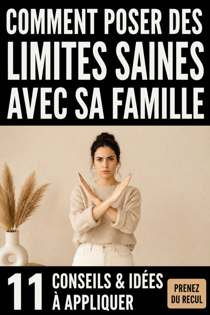 Une femme discute avec des membres de sa famille, posant des limites saines.