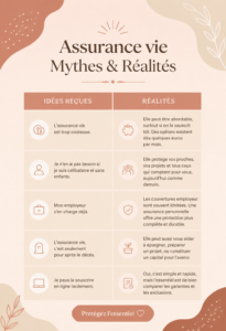 Femme réfléchissant sur les mythes et réalités de l'assurance vie.