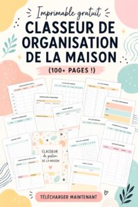 Image d'un organiseur de maison à imprimer, organisé et pratique, symbolisant la gestion efficace du foyer.