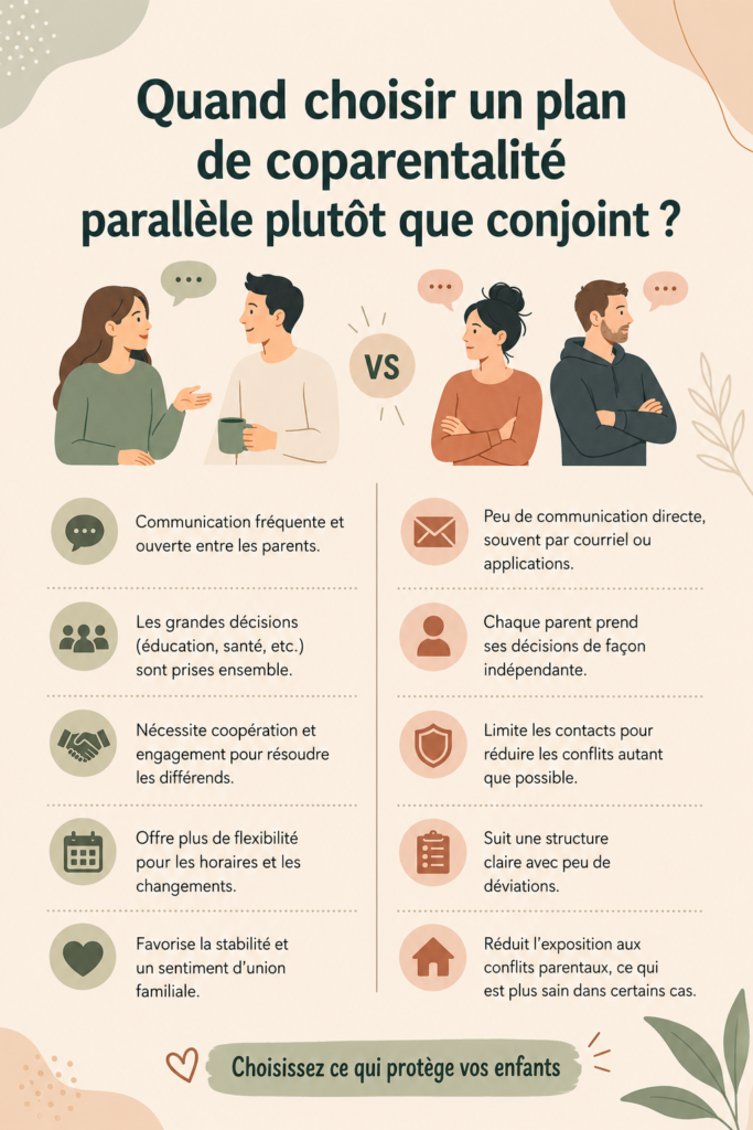 Illustration d'une famille discutant de leur plan de parentalité