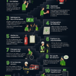 Un diagramme illustrant les étapes d'un plan d'évacuation incendie
