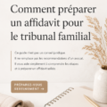 Femme rédigeant un affidavit pour le tribunal de la famille