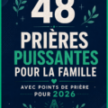 Image d'une famille réunie en train de prier ensemble, symbolisant l'unité et la spiritualité.