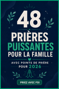 Image d'une famille réunie en train de prier ensemble, symbolisant l'unité et la spiritualité.