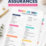 Modèle gratuit pour le suivi des polices d'assurance sur un bureau élégant.