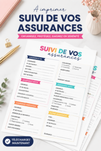 Modèle gratuit pour le suivi des polices d'assurance sur un bureau élégant.