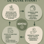 Femme souriante tenant des documents d'assurance dans un cadre chaleureux.