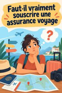 Femme réfléchissant à la nécessité d'une assurance voyage avant son départ.