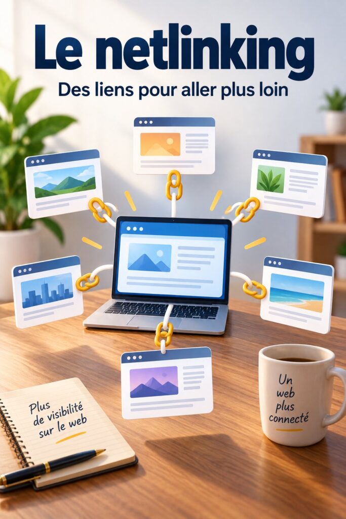 Visuel représentant une stratégie de link building pour améliorer le SEO d'un site internet.