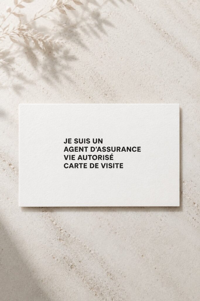 Une belle carte de visite d'agent d'assurance avec un design élégant.