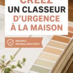 Classeur d'urgence ouvert avec documents essentiels pour la maison