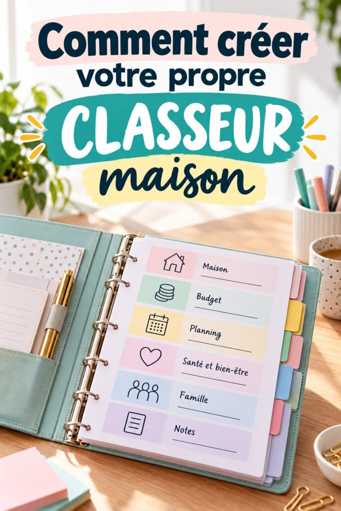 Classeur de maison bien organisé avec des documents classés par catégories.