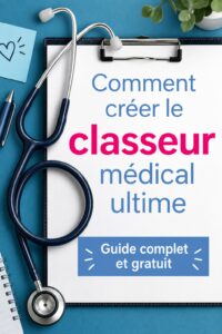 Classeur médical bien organisé avec documents de santé à l'intérieur