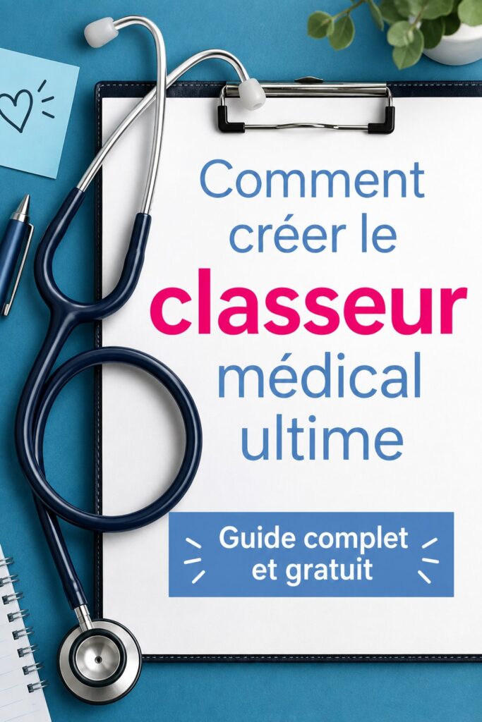 Classeur médical bien organisé avec documents de santé à l'intérieur