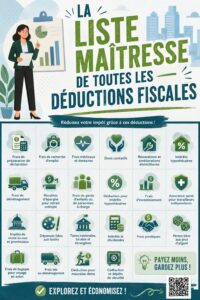 Infographie sur les déductions fiscales à connaître pour alléger ses impôts