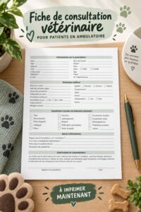 Formulaire vétérinaire imprimable pour la santé des animaux