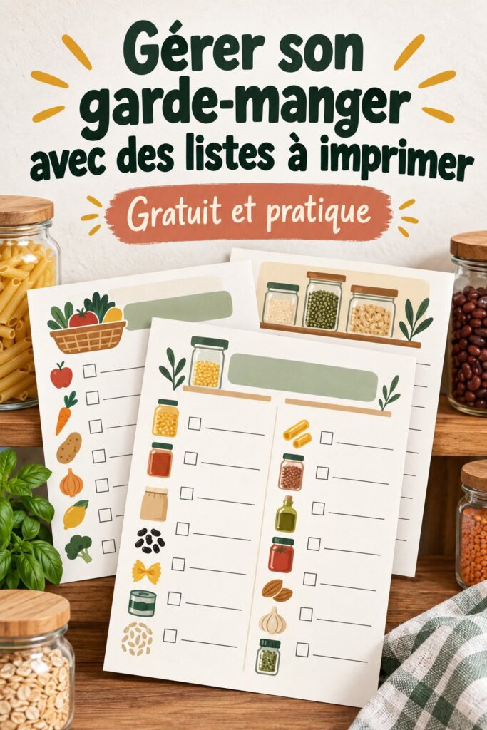 Image d'une cuisine bien organisées avec un inventaire visible sur un tableau.