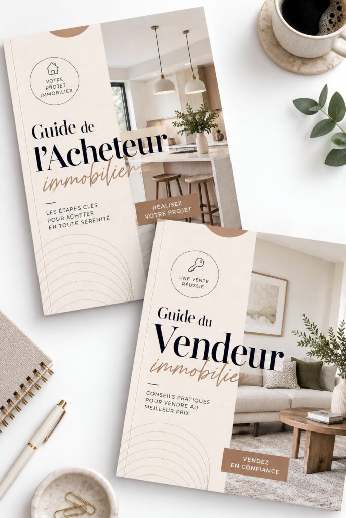 femme souriante consultant des documents immobiliers