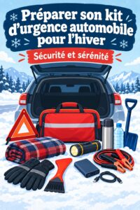 Kit de voiture d'hiver avec équipements de sécurité et confort