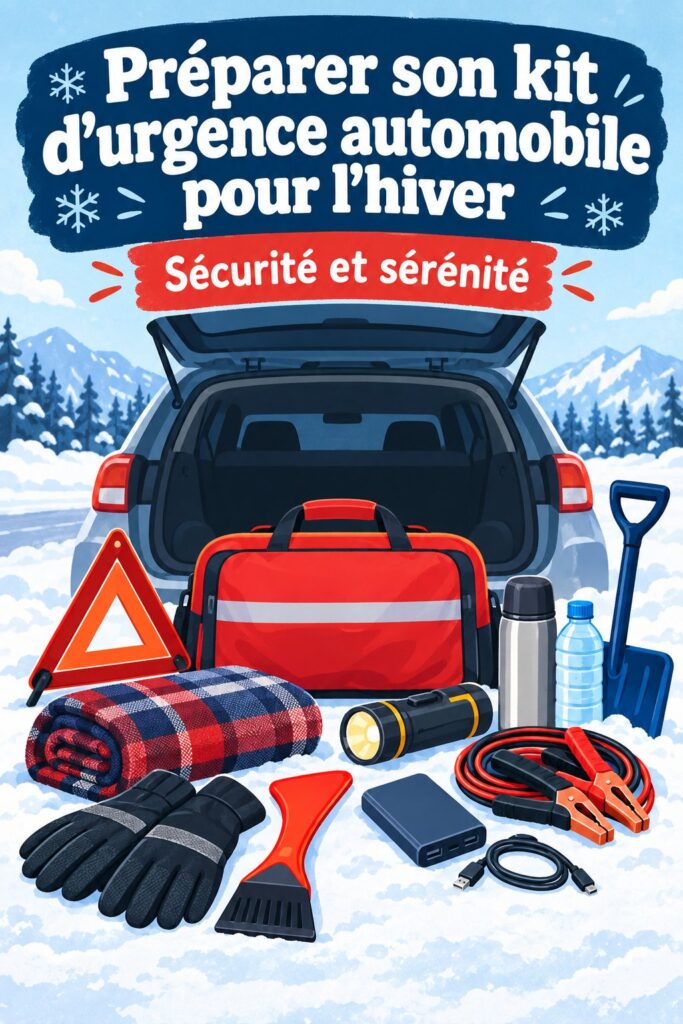 Kit de voiture d'hiver avec équipements de sécurité et confort