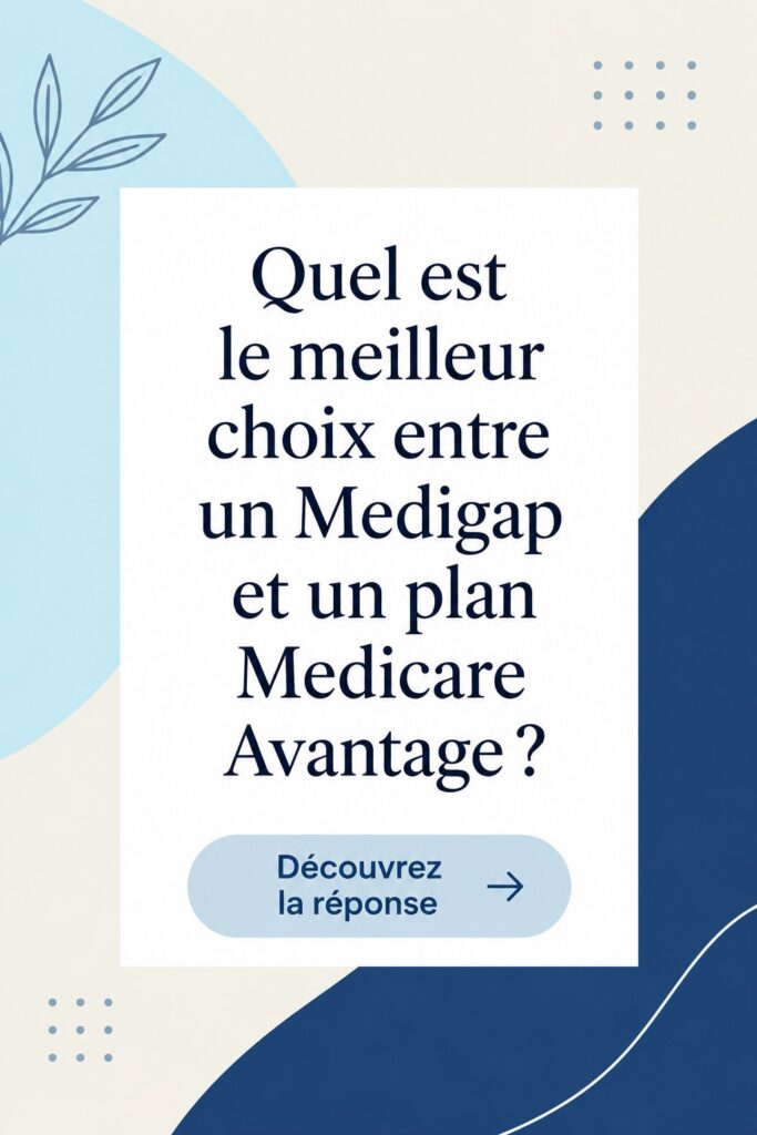 Comparatif entre Medigap et Medicare Advantage, exposition des options de couverture santé.
