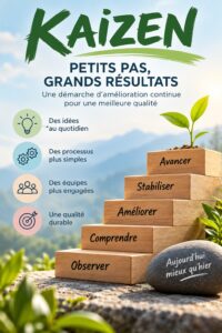 Femme utilisant la méthode Kaizen pour améliorer son organisation quotidienne.