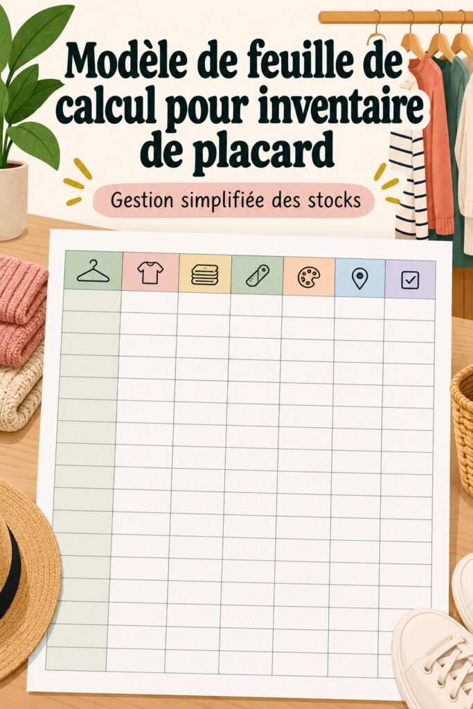 Modèle d'inventaire pour garde-manger bien organisé