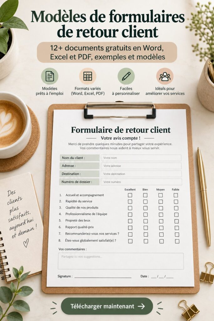Exemples de formulaires de retour client à télécharger