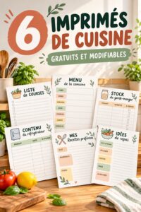 Modèles imprimables colorés pour la décoration de cuisine