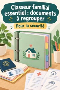 Binder organisé avec documents essentiels pour la sécurité