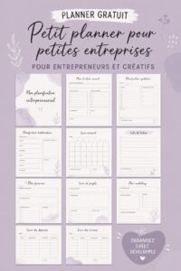 Planner pour entrepreneuses créatives disponible en téléchargement gratuit.