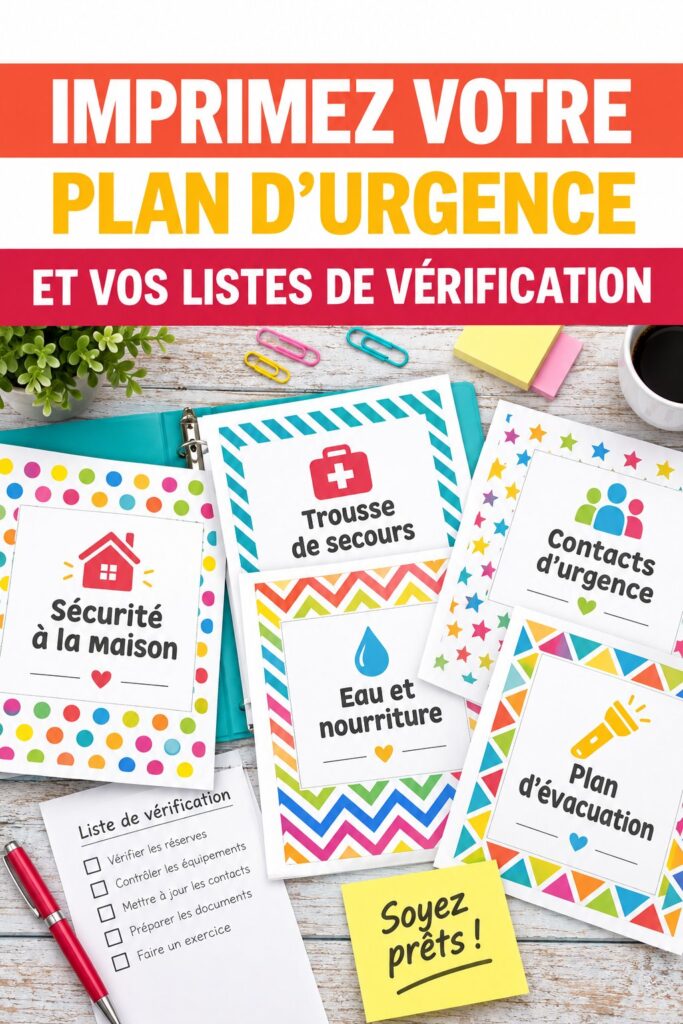 Une femme souriante vérifiant une checklist d'urgence à la maison, symbole de préparation familial.