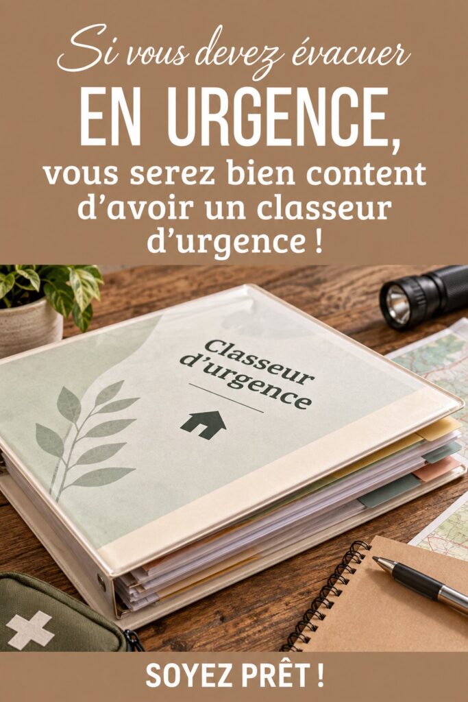 Un exemple de dossier d'urgence bien organisé avec documents essentiels
