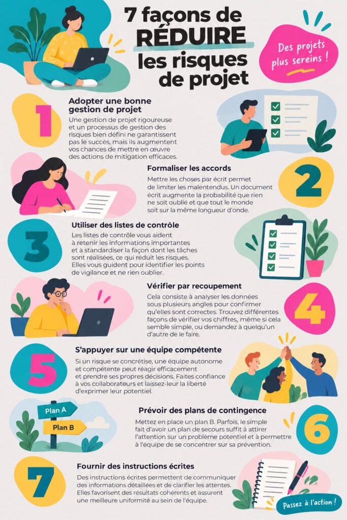 Une femme d'affaires examine un graphique sur la gestion des risques de projet.