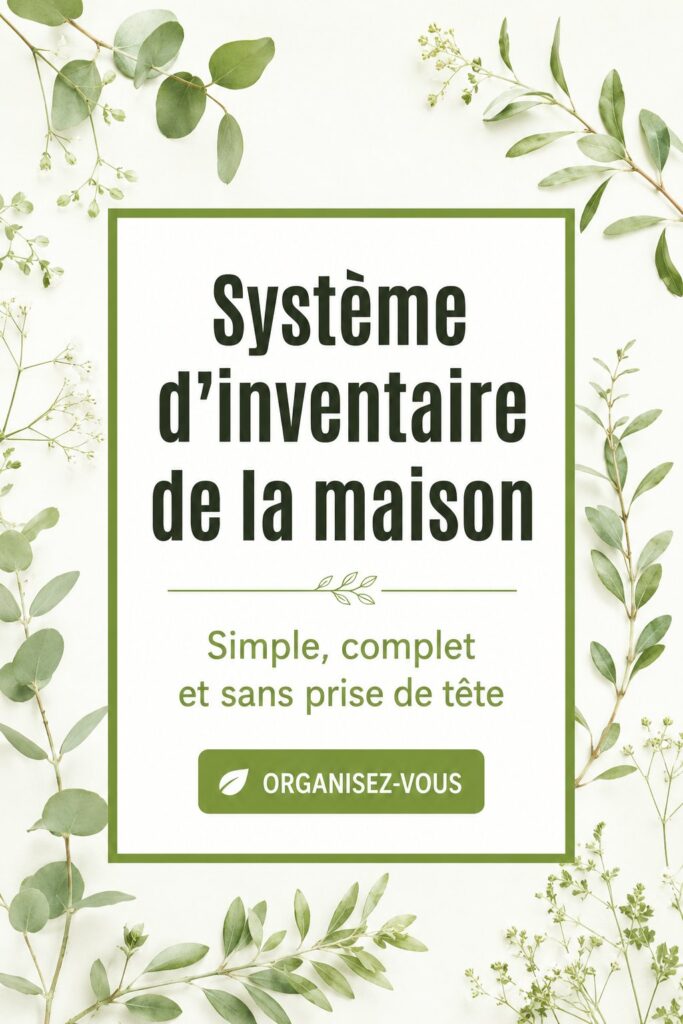 Système d'inventaire organisé pour la maison