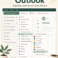 Une femme utilisant Outlook sur son ordinateur pour organiser son travail