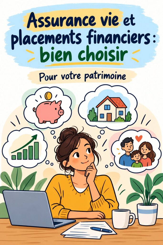 Illustration d'une femme réfléchissant à son avenir financier, comparant assurance vie et investissements.