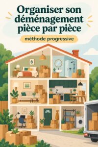 Femme en train d'organiser son déménagement, entourée de cartons