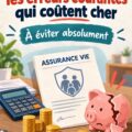 Image illustrant les erreurs fréquentes en assurance vie avec des symboles financiers.