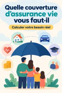 Femme souriante consultant des documents d'assurance vie sur son bureau.