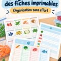 Compartiment de congélateur bien organisé avec des fiches imprimables pour suivre les aliments
