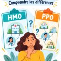 Visuel illustrant les différences entre HMO et PPO en assurance santé.