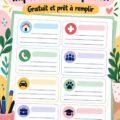 Un exemple d'imprimable pour organiser des contacts importants.
