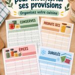 Imprimables colorés pour organiser une cuisine pratique et fonctionnelle.
