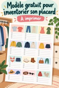Modèle d'inventaire de cuisine gratuit imprimable en PDF avec des espaces pour les aliments et les quantités.