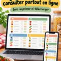 Inventaire de garde-manger sur une tablette accessible partout.
