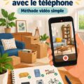 Une femme réalisant un inventaire de sa maison avec un smartphone.