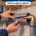 Une illustration de canalisations isolées pour l'hiver, montrant des manchons isolants.