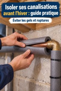 Une illustration de canalisations isolées pour l'hiver, montrant des manchons isolants.